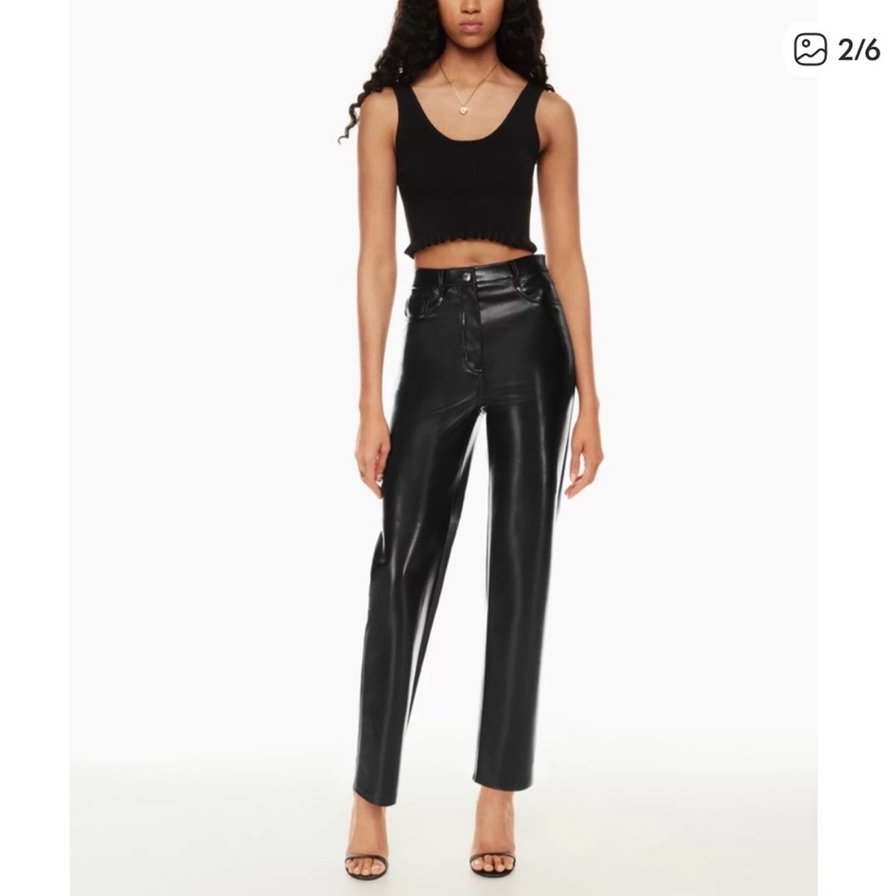 Aritzia Wilfred Melina Black High-Waisted Pants